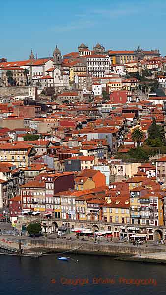 Porto along the Douro River with rooftops