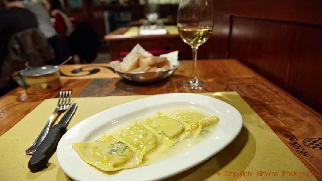 A simple pasta dish in a restaurant in Florence