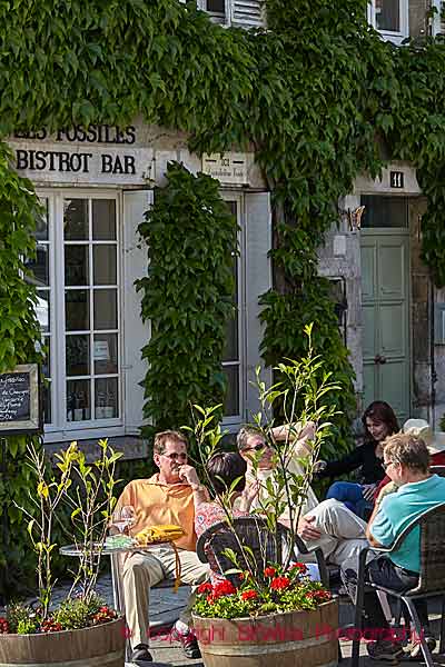 Afternoon break with a coffee or glass of wine in a wine bar in Sancerre, Loire Valley