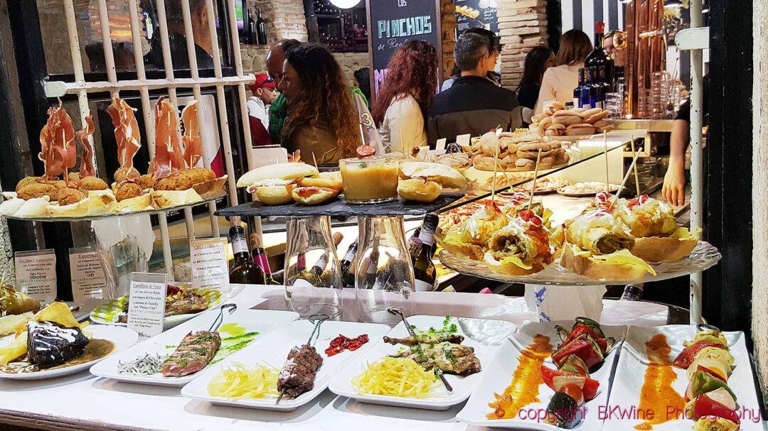 Tapas in a typical Spanish wine bar, goes well with a glass of wine