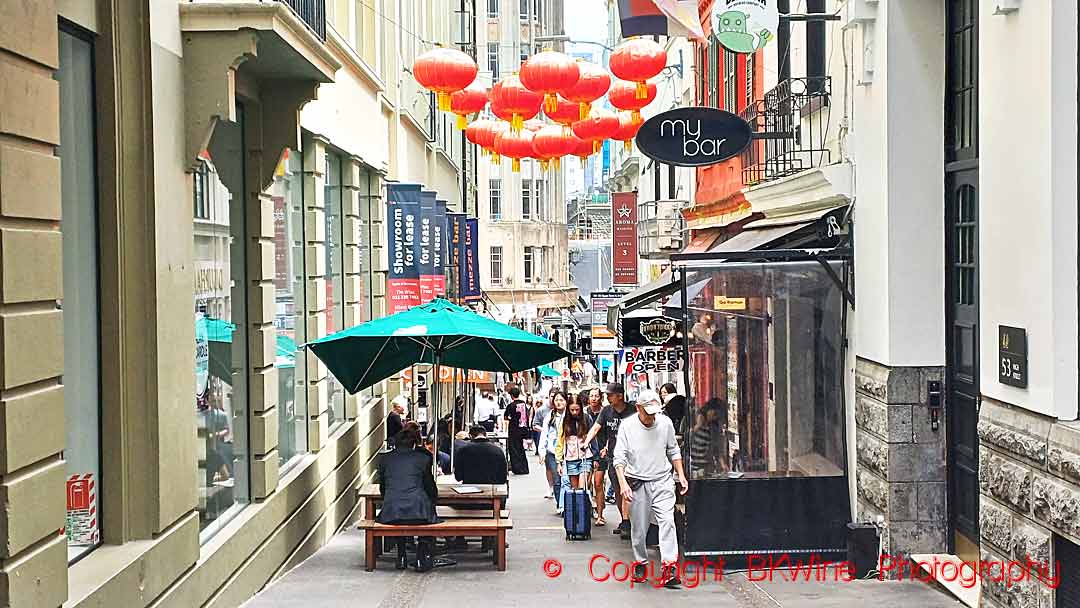 A pedestrian street in Auckland, New Zealand
