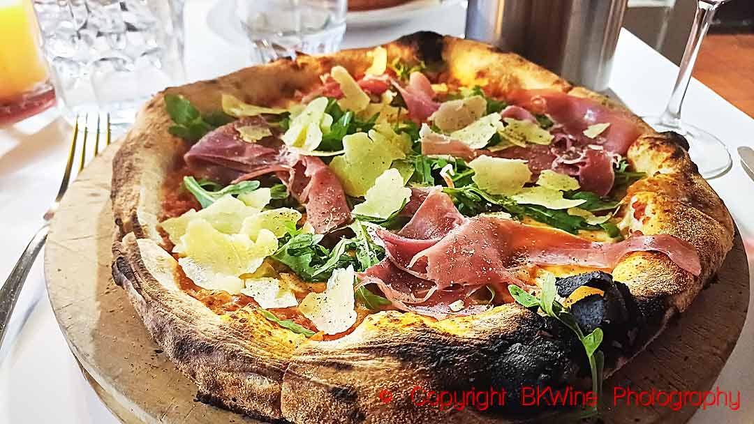A pizza at a restaurant in Queenstown, Central Otago, New Zealand
